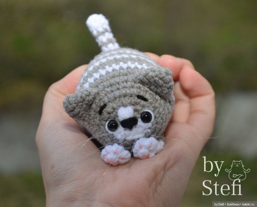 Котёнок из полухлопка — Вязаные игрушки и амигуруми: крючком (фото 6)