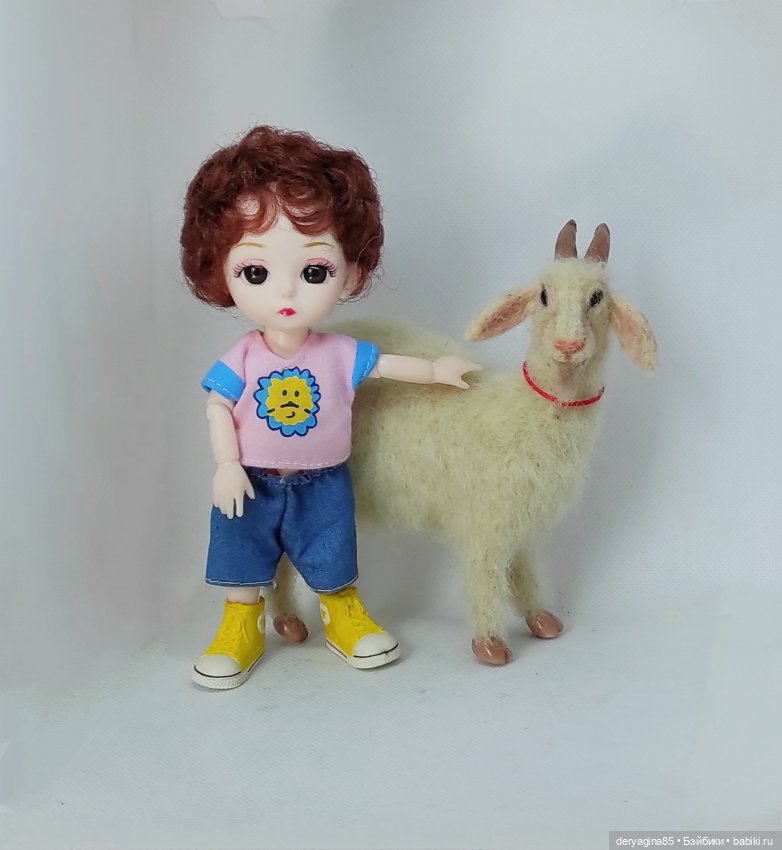 Козлик — Валяные игрушки из шерсти: сухое валяние (фото 9)