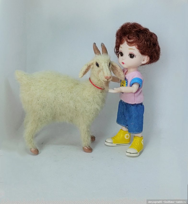 Козлик — Валяные игрушки из шерсти: сухое валяние (фото 8)