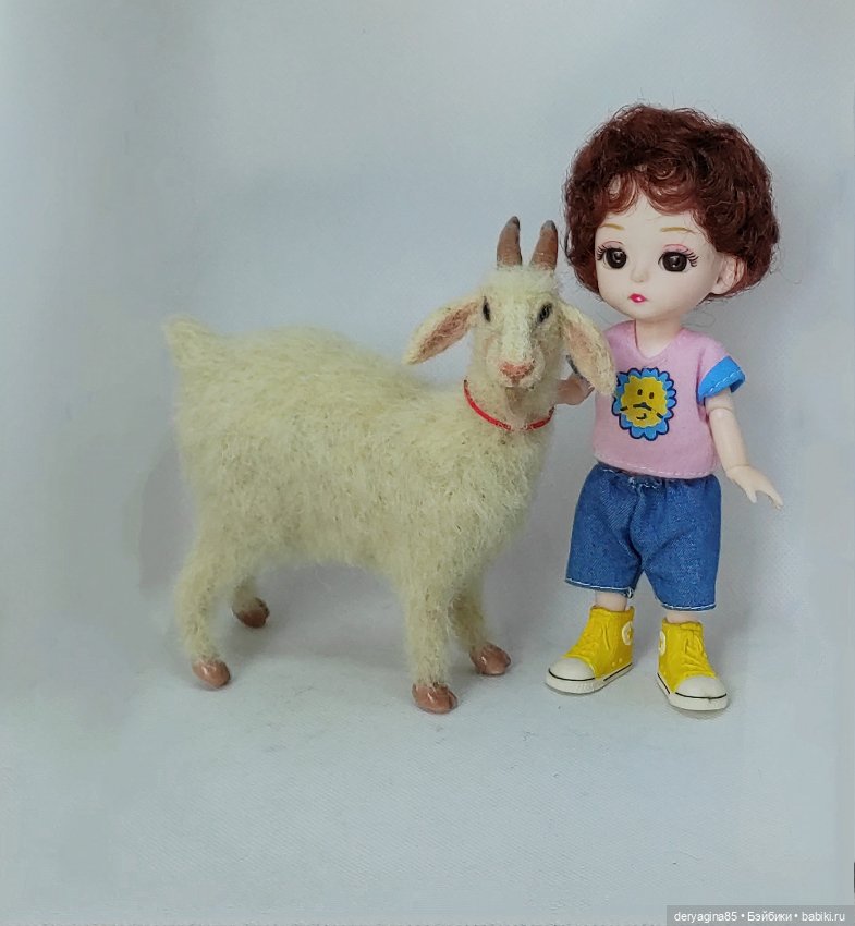 Козлик — Валяные игрушки из шерсти: сухое валяние (фото 7)