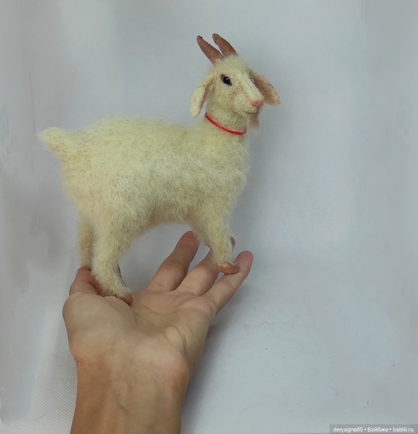 Козлик — Валяные игрушки из шерсти: сухое валяние (фото 6)