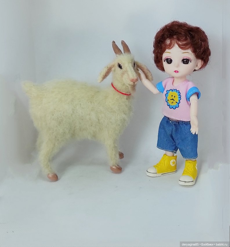 Козлик — Валяные игрушки из шерсти: сухое валяние (фото 10)