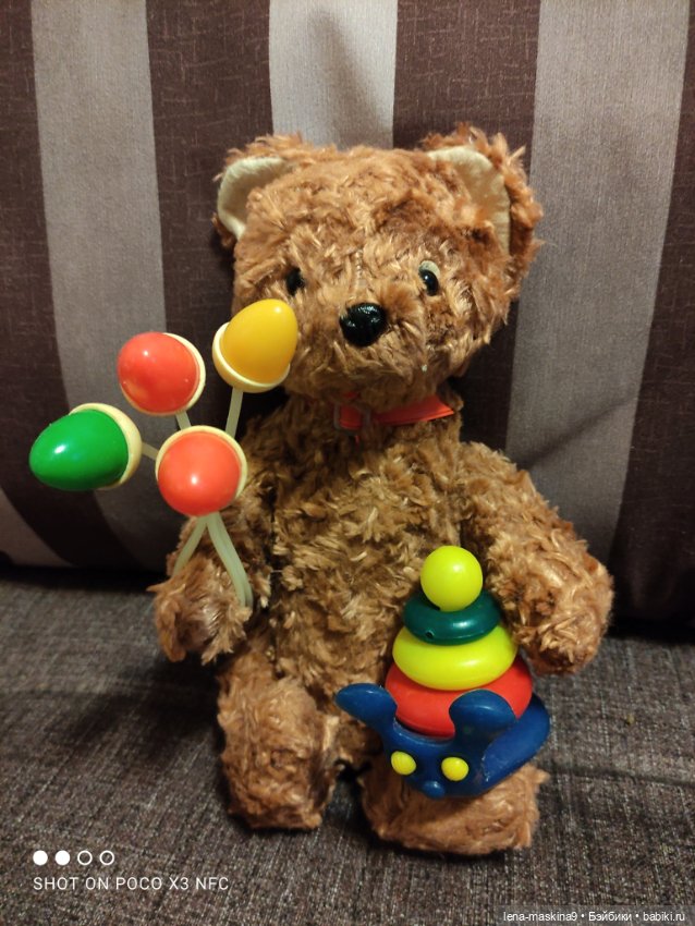 Мишка гармонист — Игрушки СССР и советского детства: резиновые