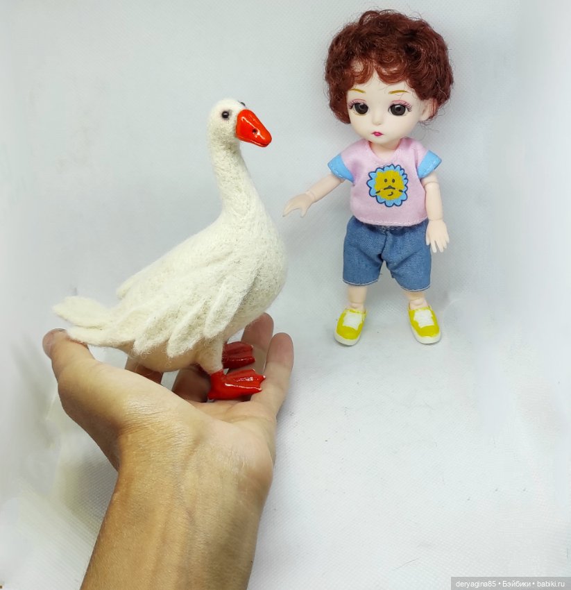 Еще один гусь — Валяные игрушки из шерсти: сухое валяние (фото 4)