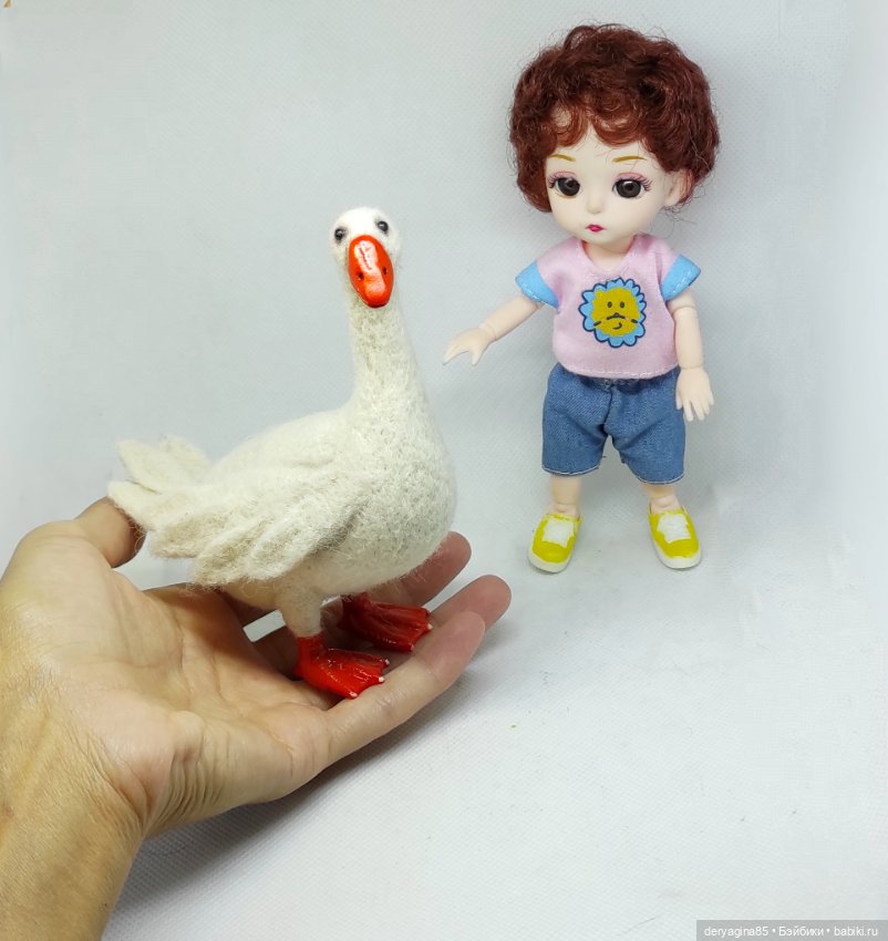 Еще один гусь — Валяные игрушки из шерсти: сухое валяние (фото 5)