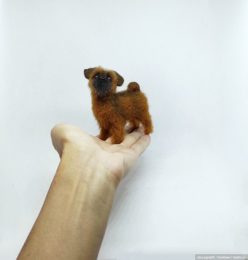 Брюссельский гриффон — Валяные игрушки из шерсти: сухое валяние (фото 5)