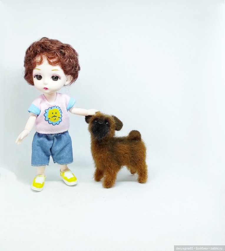 Брюссельский гриффон — Валяные игрушки из шерсти: сухое валяние (фото 8)