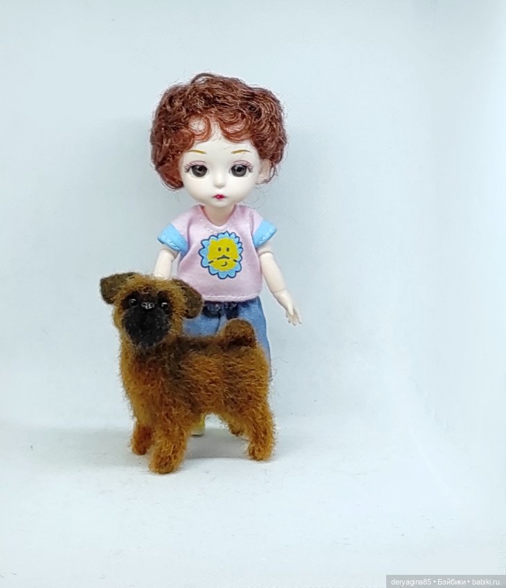 Брюссельский гриффон — Валяные игрушки из шерсти: сухое валяние