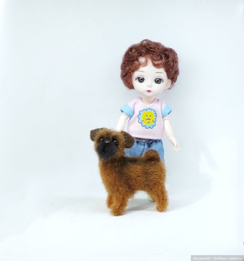 Брюссельский гриффон — Валяные игрушки из шерсти: сухое валяние