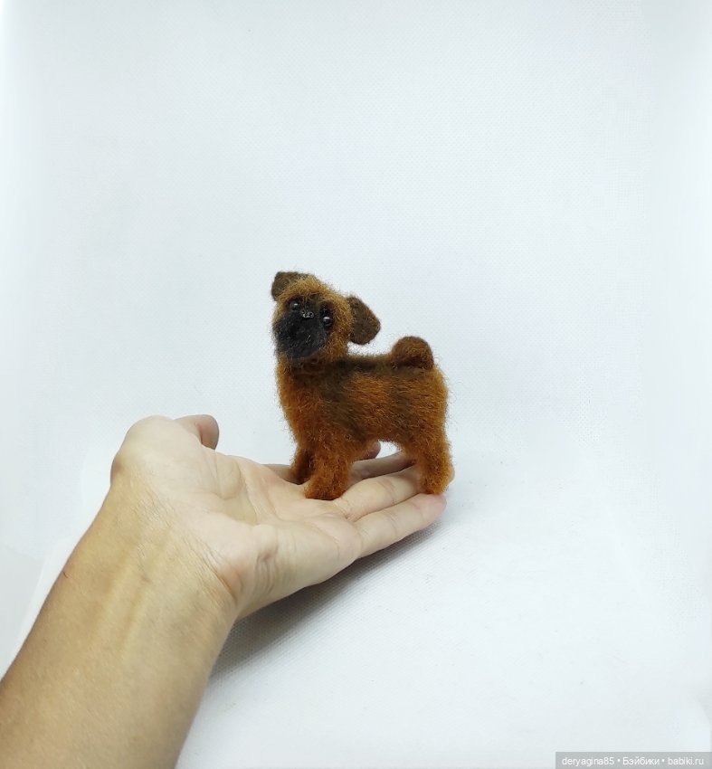 Брюссельский гриффон — Валяные игрушки из шерсти: сухое валяние (фото 3)