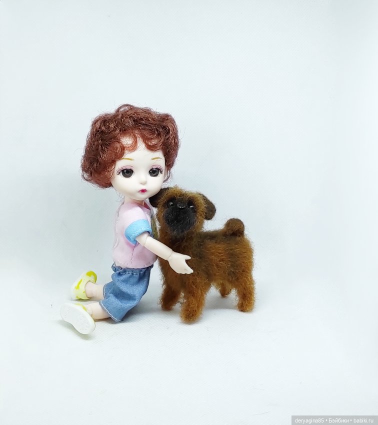 Брюссельский гриффон — Валяные игрушки из шерсти: сухое валяние (фото 9)