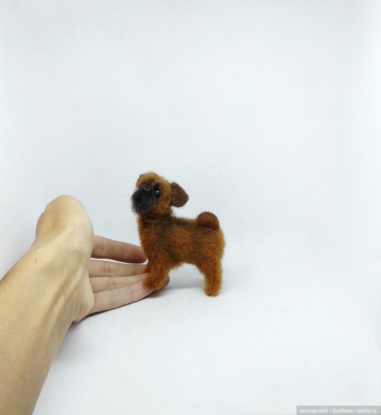 Брюссельский гриффон — Валяные игрушки из шерсти: сухое валяние (фото 6)