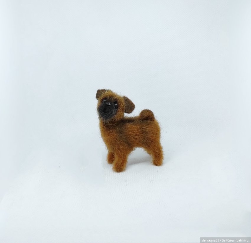 Брюссельский гриффон — Валяные игрушки из шерсти: сухое валяние