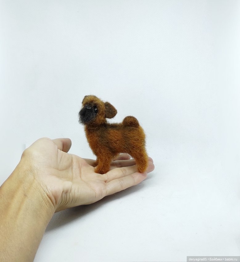 Брюссельский гриффон — Валяные игрушки из шерсти: сухое валяние (фото 4)