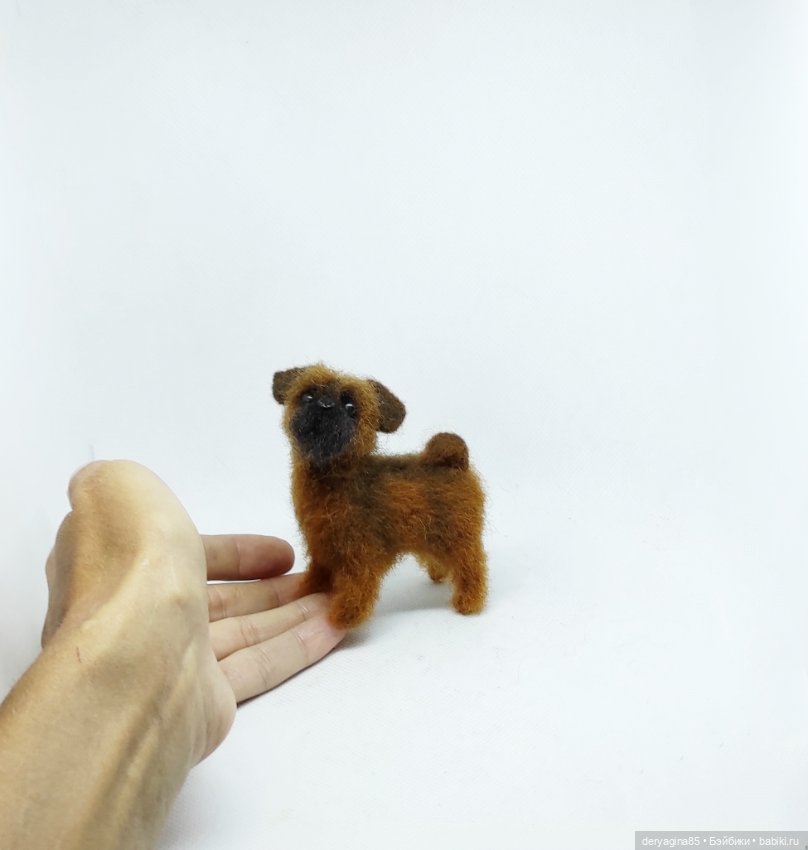 Брюссельский гриффон — Валяные игрушки из шерсти: сухое валяние (фото 7)