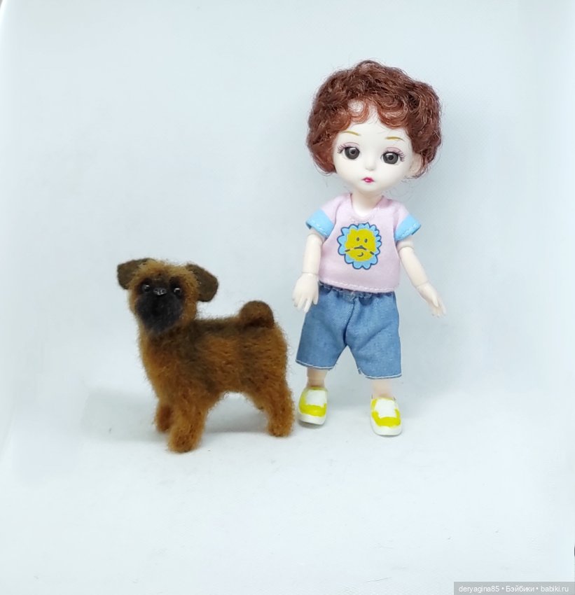 Брюссельский гриффон — Валяные игрушки из шерсти: сухое валяние (фото 10)