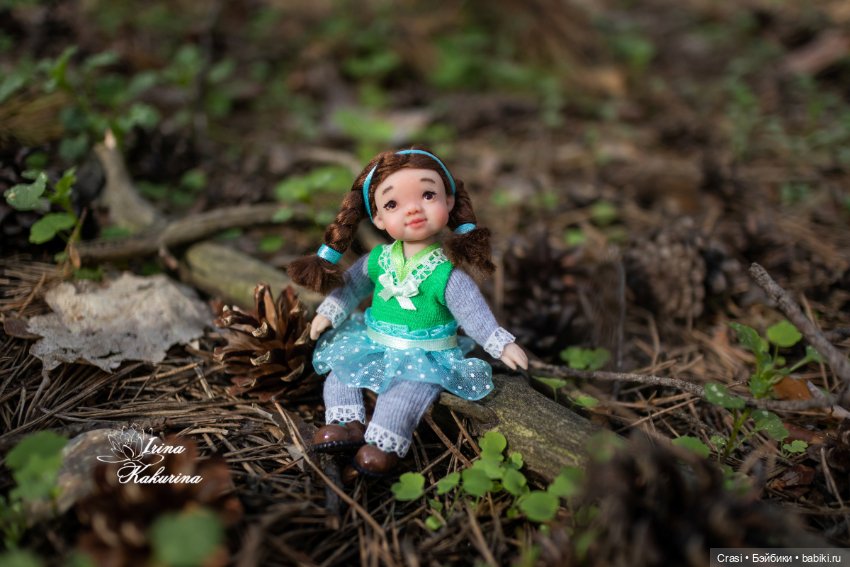 Подвижная малышка — Авторские миниатюрные куклы: лепка (фото 2)