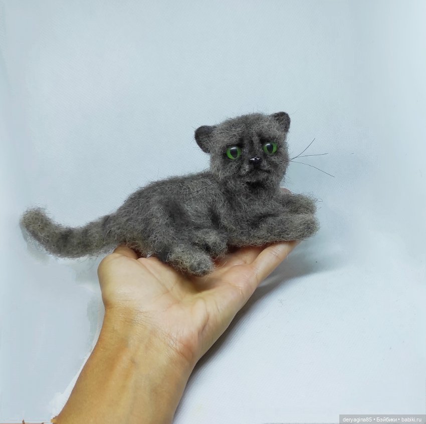 Котик — Валяные игрушки из шерсти: сухое валяние (фото 7)