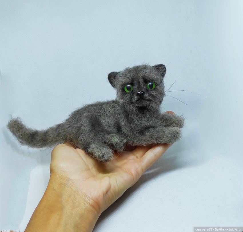 Котик — Валяные игрушки из шерсти: сухое валяние (фото 6)
