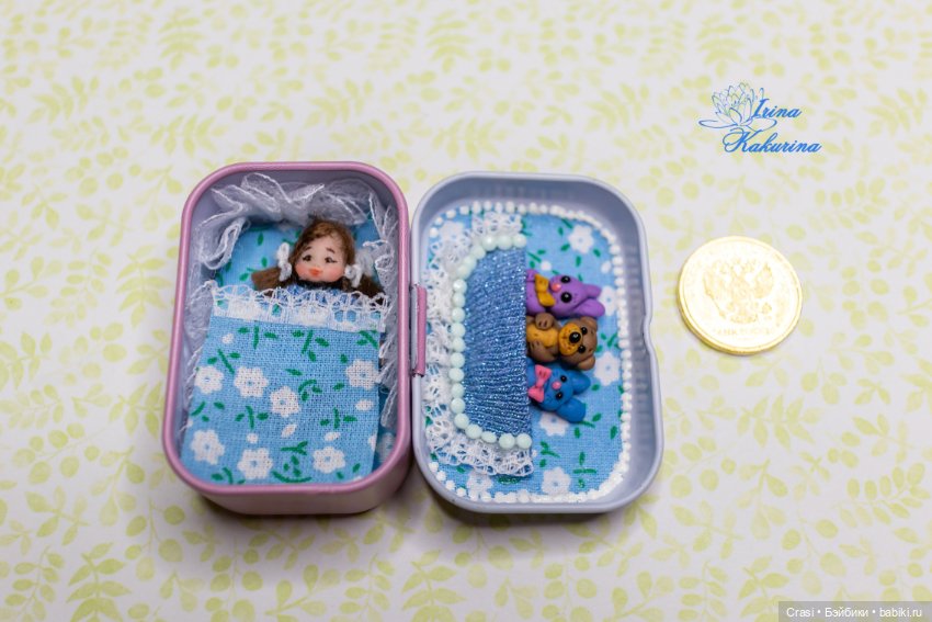 Микро малышка в коробочке-кроватке (фото 5)