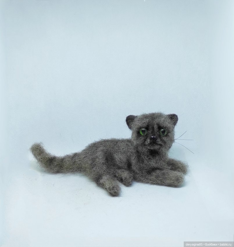 Котик — Валяные игрушки из шерсти: сухое валяние (фото 4)