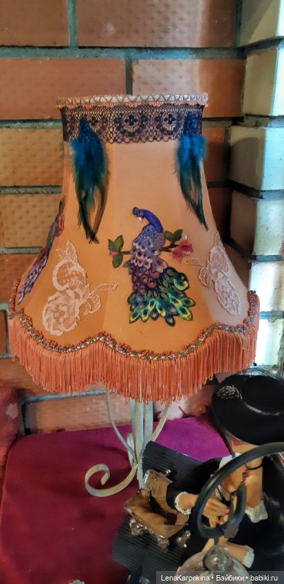 Павлиний абажур — Вышивка крестиком (фото 4)