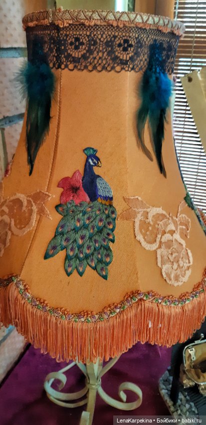 Павлиний абажур — Вышивка крестиком (фото 3)