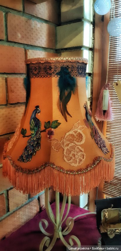 Павлиний абажур — Вышивка крестиком (фото 2)