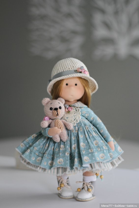 Барышня с мишкой — Авторские текстильные куклы: Вальдорфские
