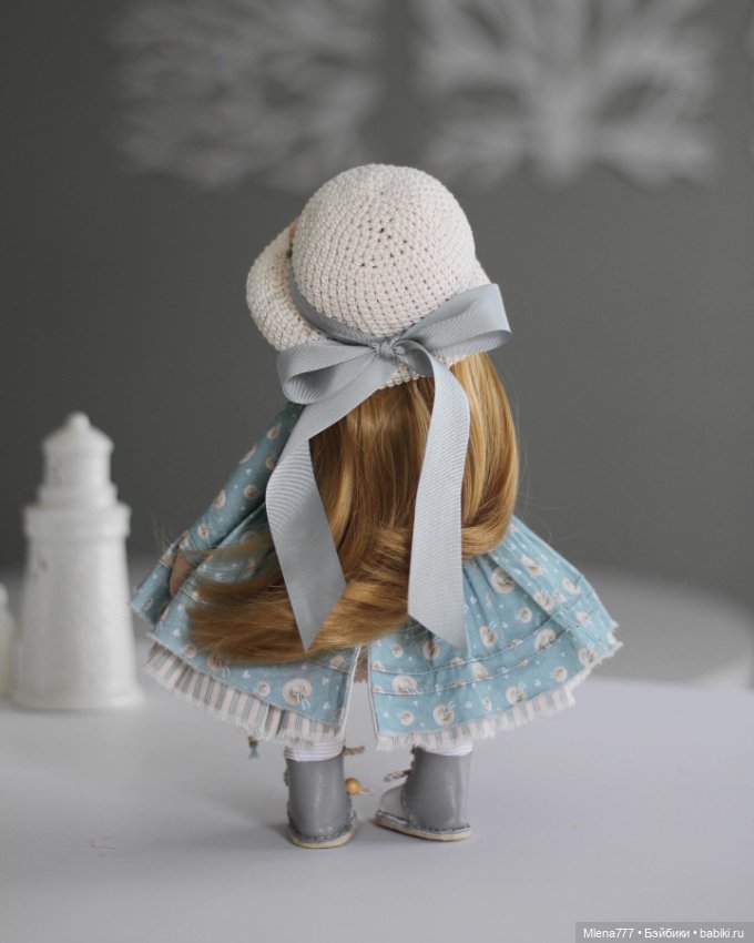 Барышня с мишкой — Авторские текстильные куклы: Вальдорфские (фото 7)