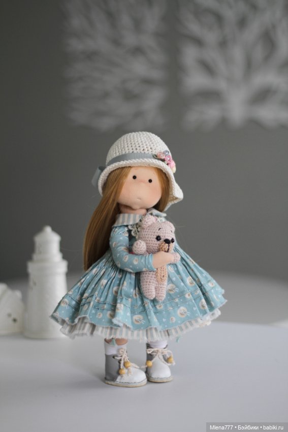 Барышня с мишкой — Авторские текстильные куклы: Вальдорфские (фото 2)