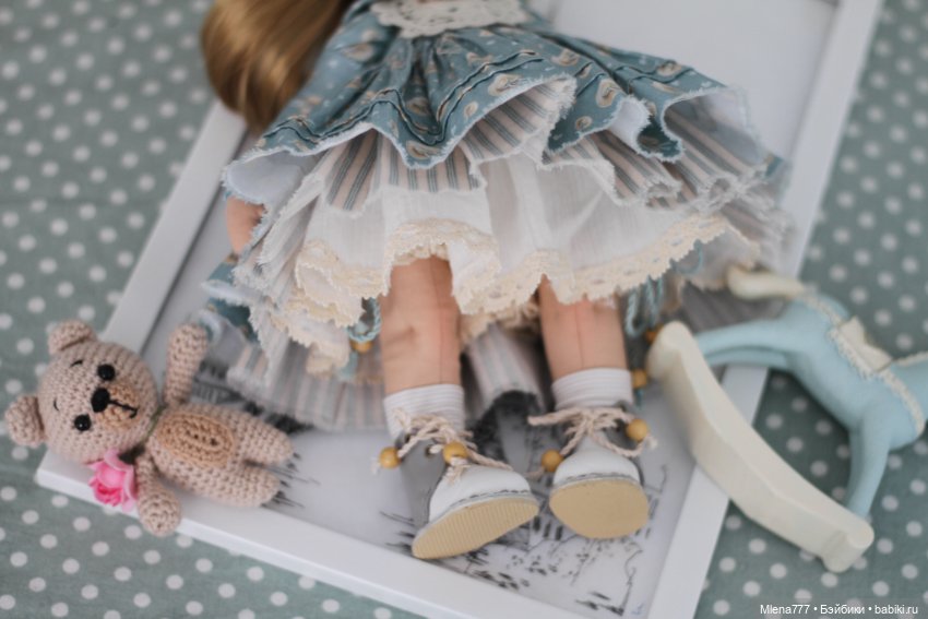 Барышня с мишкой — Авторские текстильные куклы: Вальдорфские (фото 4)