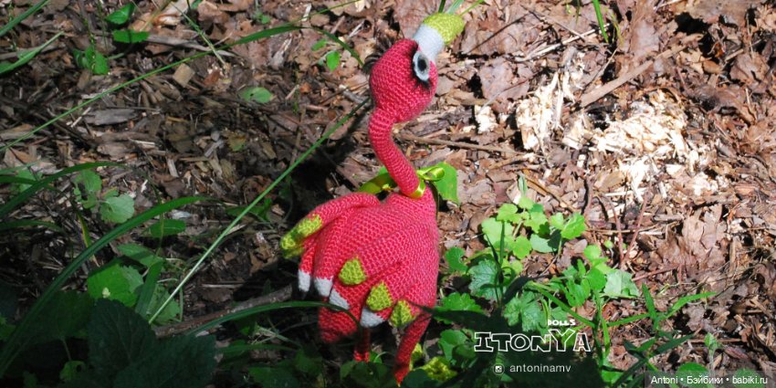 За зеркальный фламинго — Вязаные игрушки и амигуруми: крючком