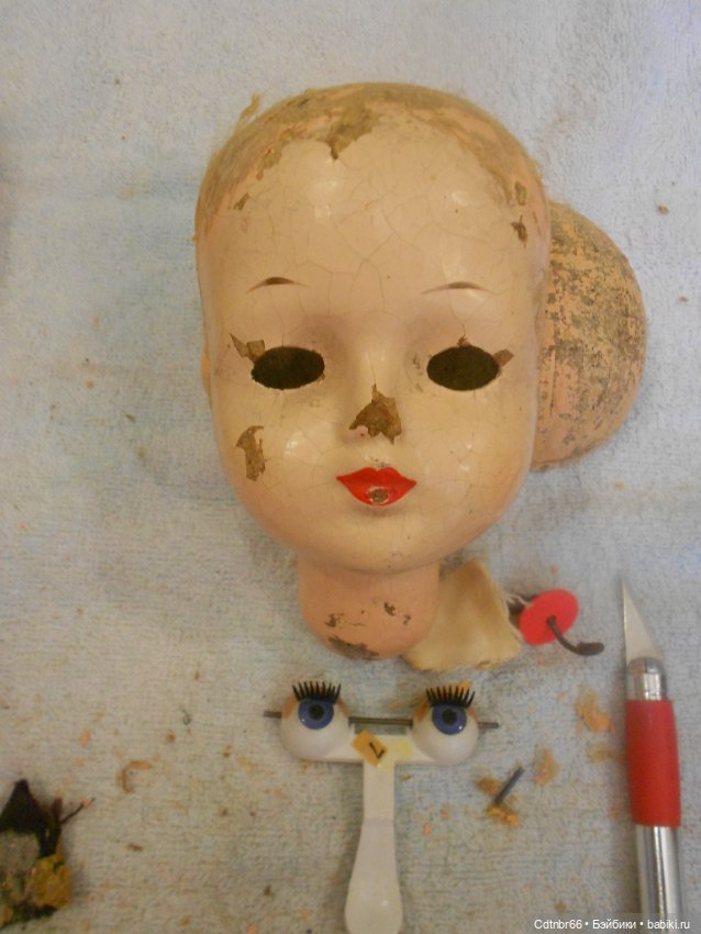Реставрация опилочной куклы СССР. Загорская Настенька (фото 6)
