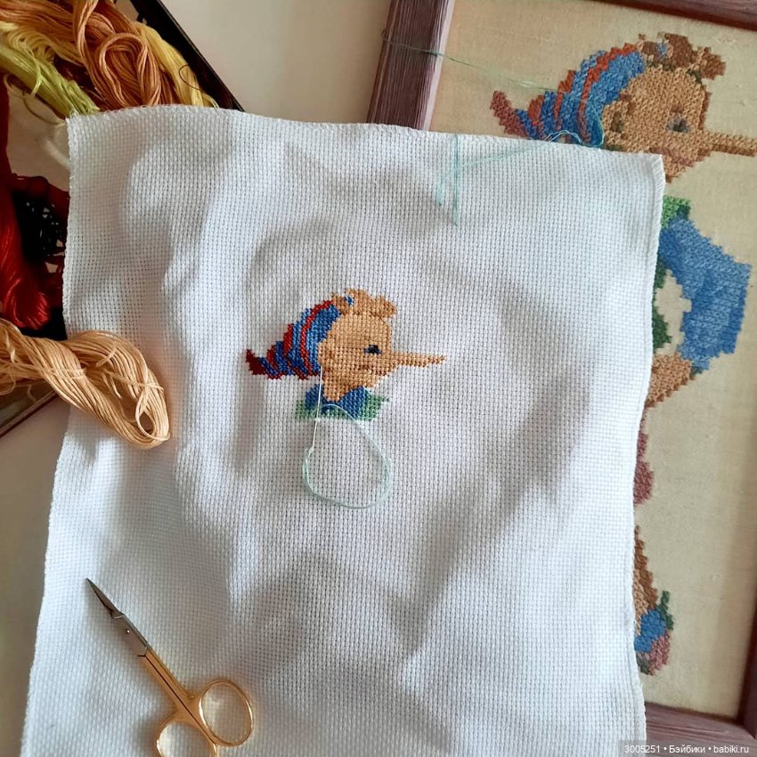 Вышитый крестиком Буратино (фото 2)