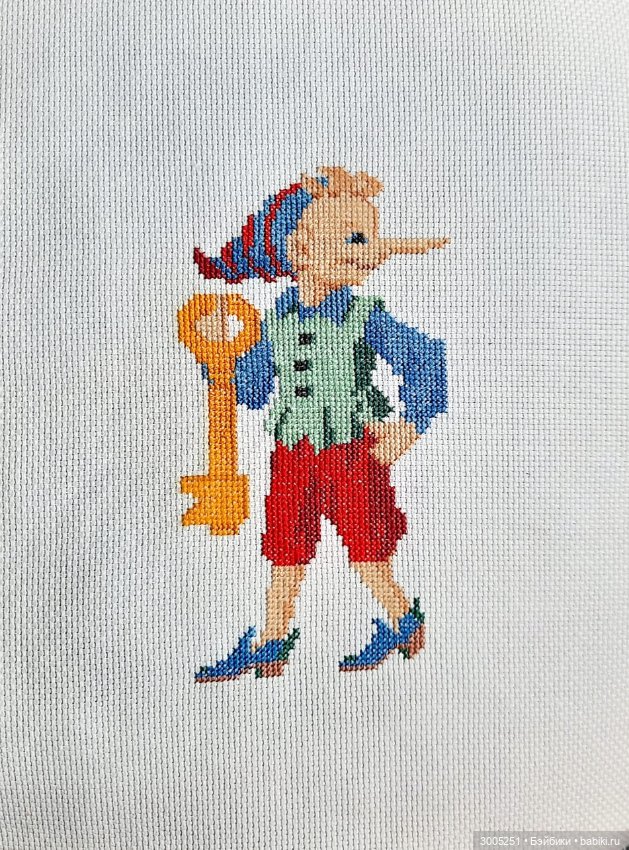 Вышитый крестиком Буратино (фото 8)