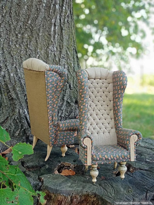 Пара кресел. Закончила — Мебель для кукол и домиков: фото (фото 9)