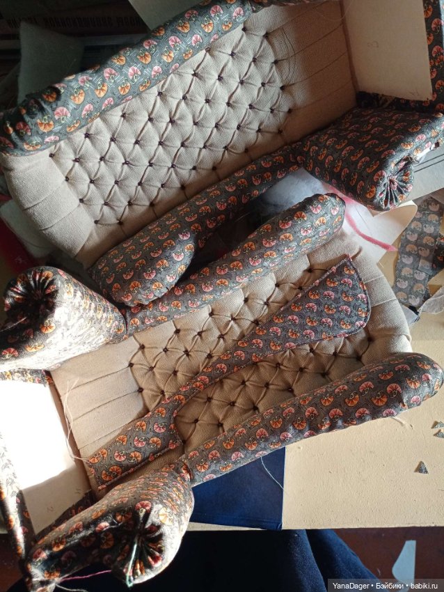 Пара кресел. Закончила — Мебель для кукол и домиков: фото