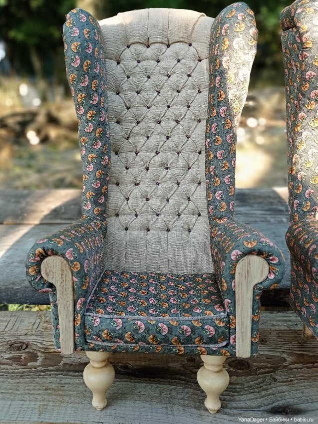 Пара кресел. Закончила — Мебель для кукол и домиков: фото (фото 4)