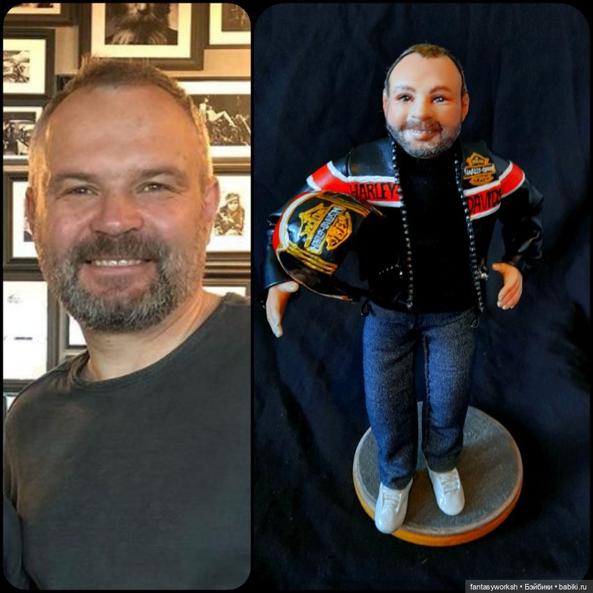 "Верхом на Харлее" авторская портретная кукла Натальи Игнатьевой