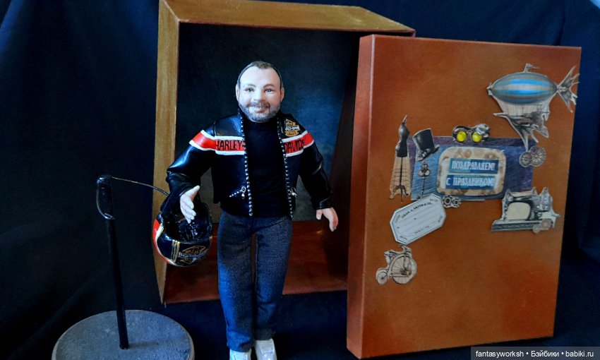 "Верхом на Харлее" авторская портретная кукла Натальи Игнатьевой (фото 9)