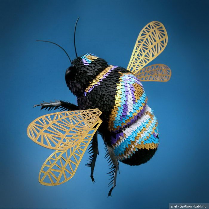 Бумажные скульптуры животных и насекомых от автора Lisa Lloyd