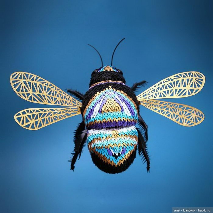 Бумажные скульптуры животных и насекомых от автора Lisa Lloyd (фото 2)