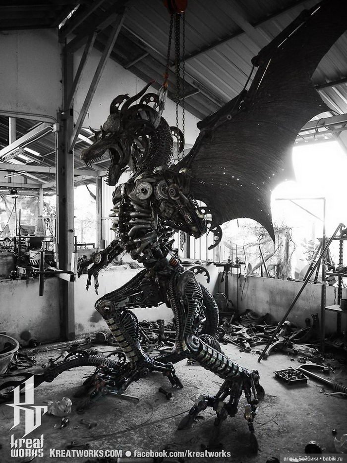 Роботы из металлического мусора: скульптуры Kreatworks