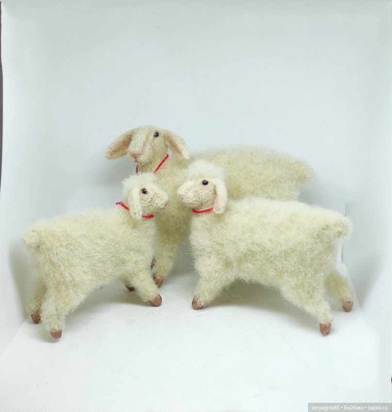 Овечки — Валяные игрушки из шерсти: сухое валяние (фото 5)