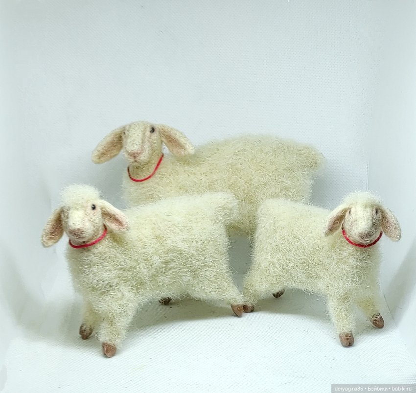 Овечки — Валяные игрушки из шерсти: сухое валяние (фото 3)