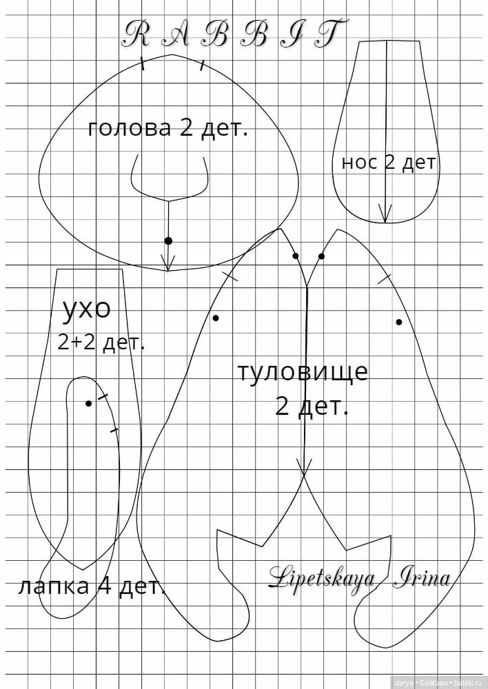 Кролик, автор выкройки Липецкая Ирина (фото 2)
