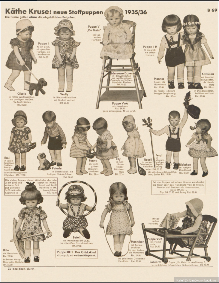 Kathe Kruse (Кате Крузе) каталог 1932-1936 годов