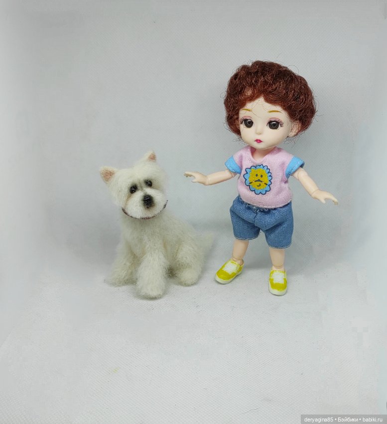 Вест-хайленд-уайт терьер — Валяные игрушки из шерсти: сухое валяние (фото 2)