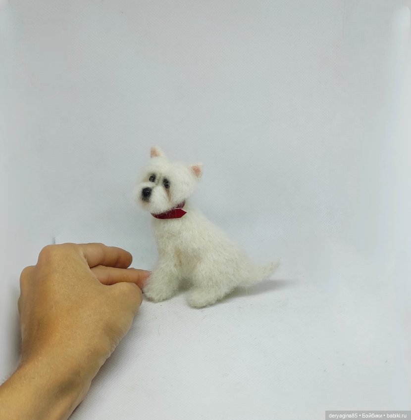 Вест-хайленд-уайт терьер — Валяные игрушки из шерсти: сухое валяние